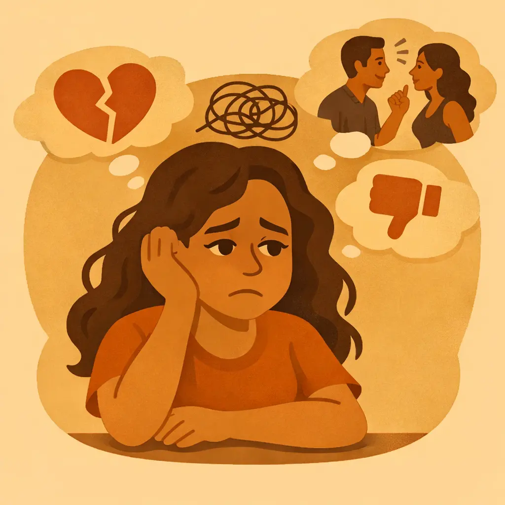 Medo de rejeição no relacionamento e pensamentos de insegurança emocional