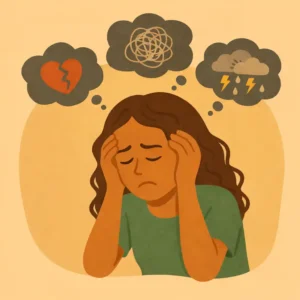 Pensamentos negativos e preocupação constante na mente