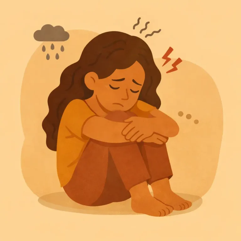 Ilustração representando sintomas de ansiedade e preocupação emocional